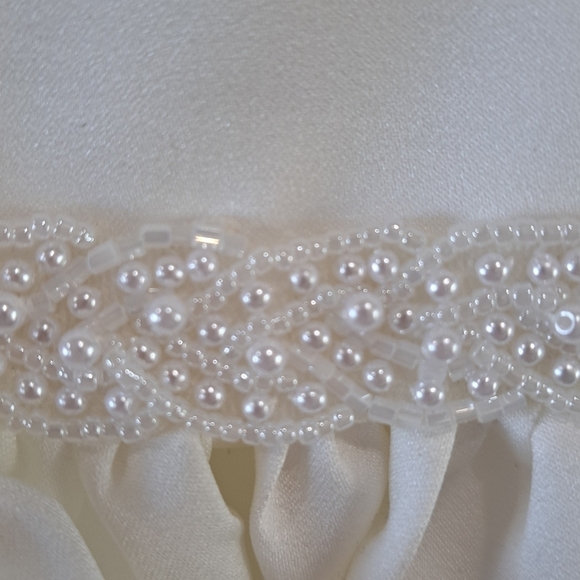 New Sweetie Pie Girls Size 2 Ivory Satin Flower Girl Dress Buttons Beaded Belt - Picture 6 of 12